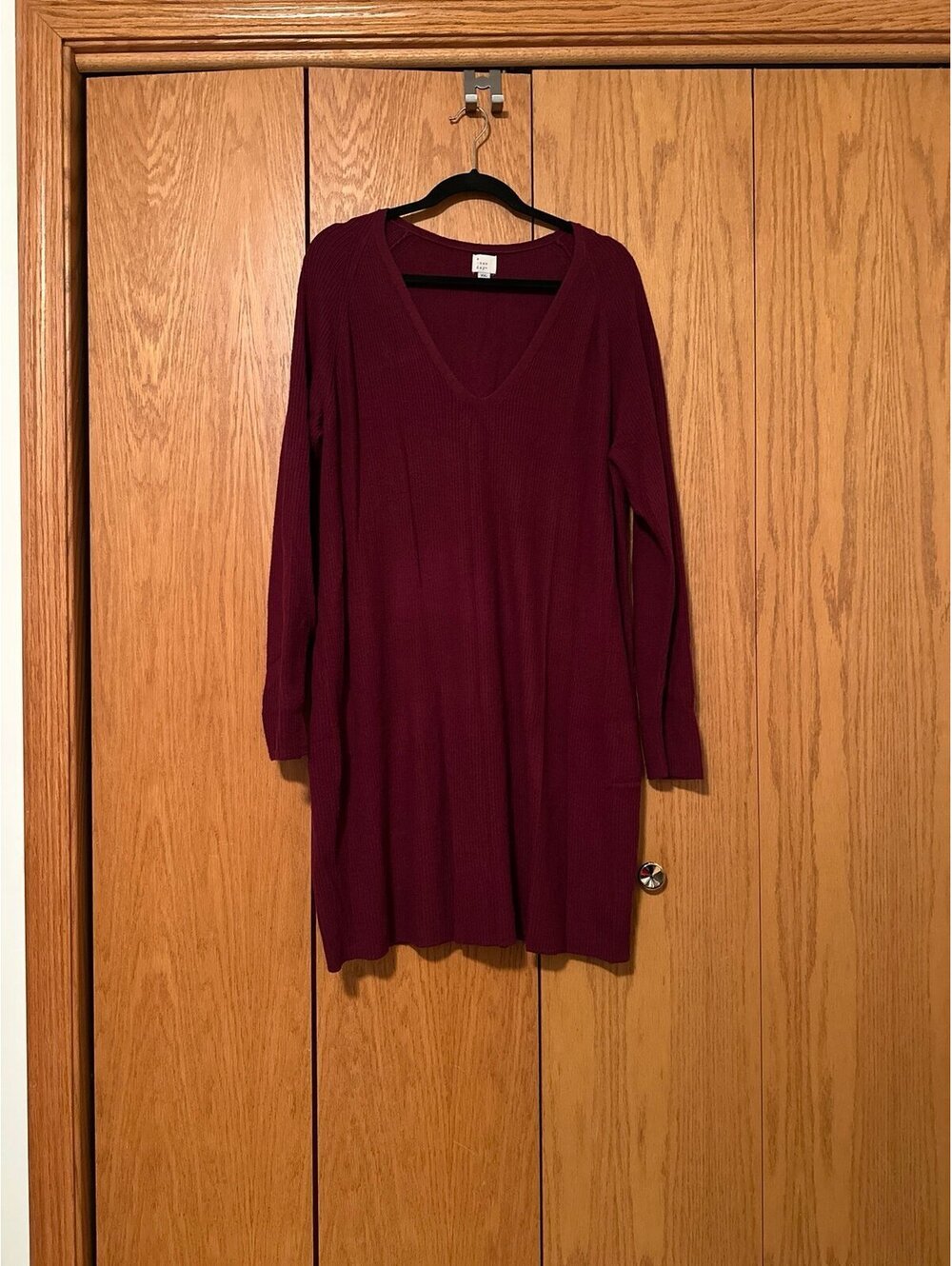 Vneck Tunic Sweater Dress